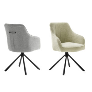 KALIMA 4 Fuß Stuhl mit Armlehne & Griff Strukturgewebe mit Keder